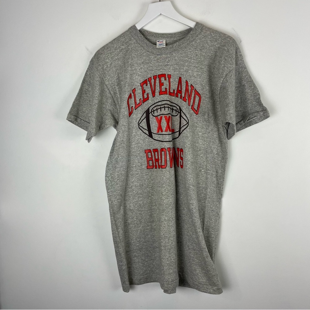 Vintage 1990s Champion Cleveland Browns football arch t-shirt large retro NFL